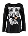 Lorjoy Women's Maternity Funny Xray Halloween Skeleton Costume Pregnancy Cute Long Sleeve Pregnant T Shirts (M), Z-black