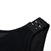 Lesbian Breathable Super Flat Les Compression 3 Rows Central Clasp Chest Binders (Lable Size M=Lable Size L, black)