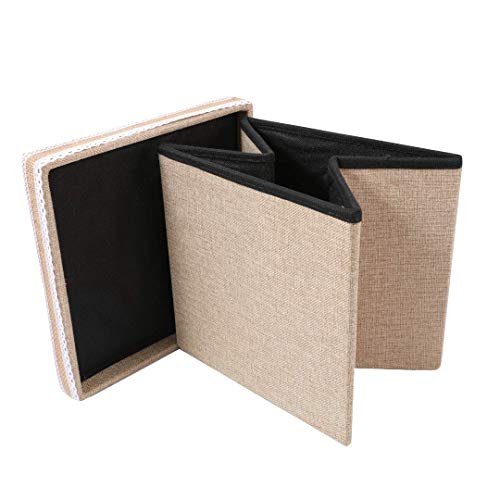 FLUYTCO Rustic Wedding Card Envelope Box - Thick Linen Fabric & Removable Ribbon Bow - Collapsible - Perfect for Weddings, Baby Showers, Birthdays, Graduations - Large Size, 100+ Cards - Thumbnail 6