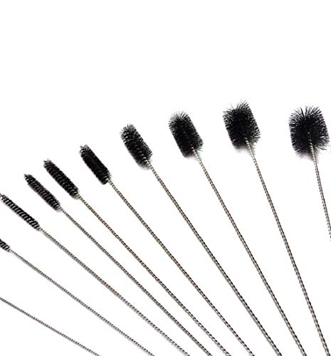 Cleaning Brush Set, Pausseo 10 Pieces Multi-Functional Nylon Cleaning Bottle Brush Pipe Tube Bottle Straw Washing Cleaner Kit Tool for Drinking Straws, Glasses, Keyboards, Jewelry Cleaning