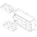 South Shore Gloria 6-Drawer Double Dresser, Gray Maple with Brass Finish Handles