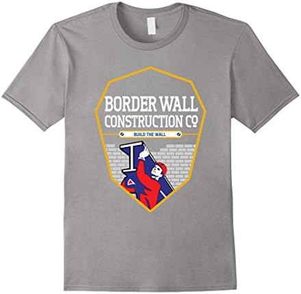 Men's Border Wall Construction Co. Patriotic T-Shirt XL Slate