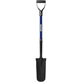 WIKER Spade Shovel,Sharp Shooter Shovel,Shovels for Digging,Planting,Trenching,Gardening,Drain Spade with Fiberglass Handle Heavy Duty,Blue,45 inches