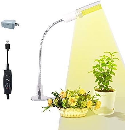 植物育成ライト Led 最新型 室内栽培ランプ 交換用電球の設計 タイミング機能 調光可能 360 角度及び高さ調整可能 成長期用 日照不足解消 Ac Dc電源アダプター付き 低消耗 省エネ 水耕栽培 鉢植え 家庭菜園 ガーデン クリップ式 Usb接続 日本語説明書 1本チューブ