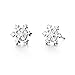 White Gold Plated Simple Small Mini Smooth Snowflake Stud Earrings Fashion Jewelry for Girls
