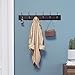 SONGMICS Wall Mounted Coat Rack, with 6 Double Hooks, 16 Inch Hole Spacing, Modern Style, Dark Brown ULHR21BR