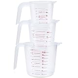 Latest 3pc Measuring Cups Set - Lifetime Replacement Warranty - Multi Function 4-Cup, 2-Cup and 1-Cup Capacity BPA-Free Measuring Cups With Angled Grip - Essential Bakeware/Prepware Accessories