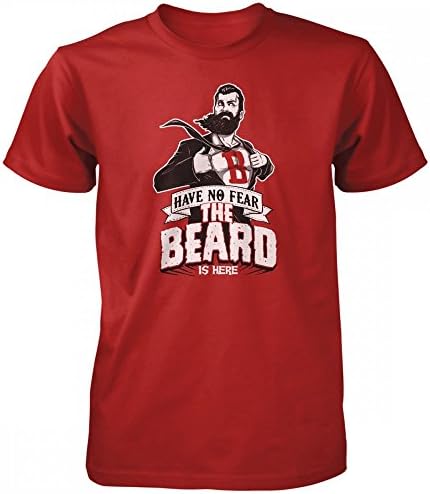 Vine Fresh Tees - Have No Fear The Beard Is Here T-shirt - Adult 3X-Large, Red