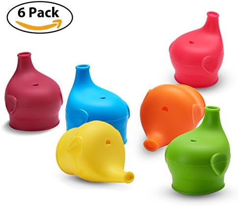 Sippy Lids, Toddler/Babies Spill Proof Silicone Snug Sippy Lids Make Any Cup, Prefert Baby Feeding Gift Sets (6 PACK)