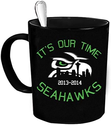Custom Personalized Our Time Seahawks Black 15 oz Coffee Mug