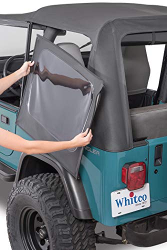 Whitco 35111115 Black Denim Jeep 88-95 YJ Wrangler Soft Top With Door Skins - Thumbnail 3