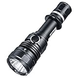 Revtronic LED Tactical Flashlight, Ultra Powerful Tactical Rechargeable Flashlights with Dual Switch and Memory Function Technology, 960 Lumens CREE LED Flashlight, 18650 Battery and Charger Included