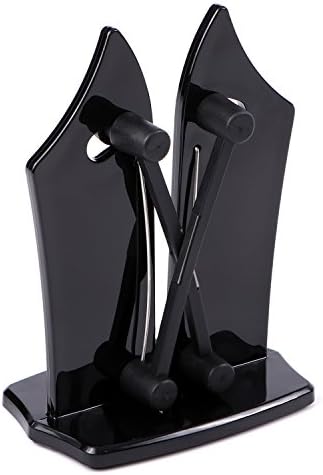 Knife Sharpener Manual to Sharpen, Hone and Polish for Serrated, Beveled and Standard Blades, Specialty Kitchen Tool, As Seen on TV (Black)