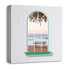 Canvas Wall Art Arch Theme Painting Artwork for Home Prints Framed - 12x12 inches