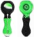 Unbreakable Indestructible Silicone Honey Straws with Clean Cover Free Decorative Bowls Inside Easy to Clean (Blue) (Black&Green)
