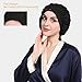 LILYSILK 100% Mulberry Silk Bonnet, 19 Momme Silk Night Sleep Cap Adjustable Hair Wrap for Sleeping, Black