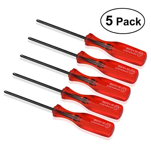 Foxnovo 5pcs Triwing Trigram Y-Tip Screwdrivers Screw Drivers for Nintendo Wii /DS /DS Lite /GBA (Red) (Red)