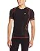 CW-X Conditioning Wear Men's Short Sleeve Ventilator Web Top, Large, Black/Orange