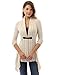 PattyBoutik Women Buckle Braid Front Cardigan (Beige Small)