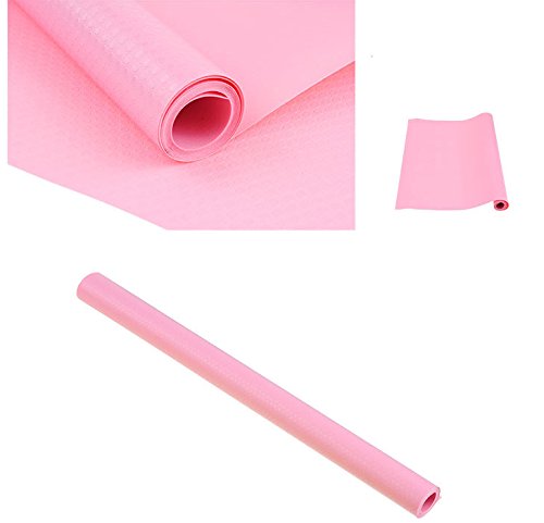 JINDIN Kitchen Shelf Liner Refrigerator Mat Can Be Cut Table Dining Anti-fouling Pad Drawer Wardrobe Cabinet Cover Roll Size 17 Inch Wide 59 Inch Long Pink