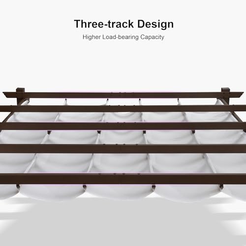 PURPLE LEAF Patio Pergola 10' x 13' Retractable Canopy Metal Frame, White image 26