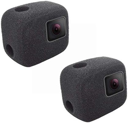 2 Pack Windshield Wind Noise Reduction Foam Sponge Cover Windproof Housing Case for GoPro Hero 7 5 6 (2018) Black Camera