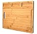 Large Organic Bamboo Cutting Board - Wooden Charcuterie Cheese Serving Platter For Kitchen - With Deep Drip Edge & Garnish Bowls - Boards Are BPA Free,16x12” - Unique Housewarming Gift Idea - Good&Co.