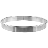 Yardwe Pizza Saucing Ring 9.05-Inch Stainless Steel Pizza Ring for Baking Deep Filling for Adding Veggies Cheese Bacon Kitchen Bakeware Tool