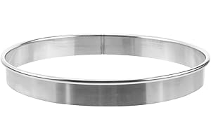 POPETPOP Pizza Saucing Ring Stainless Steel: Round Pizza Baking Tool - Deep Cooking Ring for Adding Toppings Easy Clean Kitch