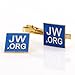 jw.org gift necktie clip and lapel pin set-Square (Blue + Gold)