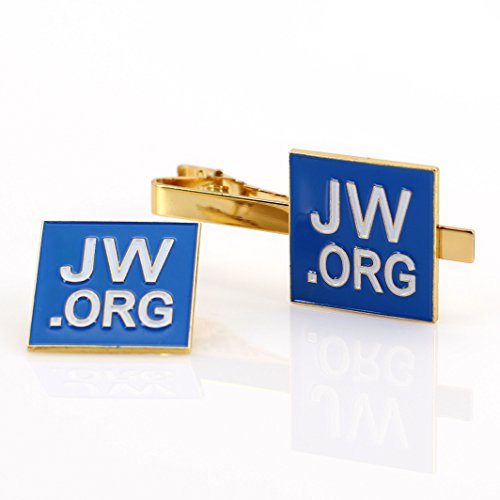 jw.org Gift Necktie Clip and Lapel pin Set-Square (Blue + Gold)