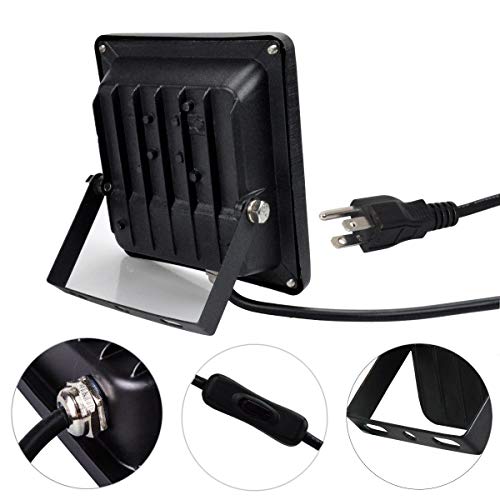 GLW UV LED Black Light,10W Ultraviolet Blacklight 110V IP66 Waterproof UV Flood Light,Suitable for DJ Disco Nightclub Party Stage Lighting, Fishing, Curing (with US Plug) - Thumbnail 3
