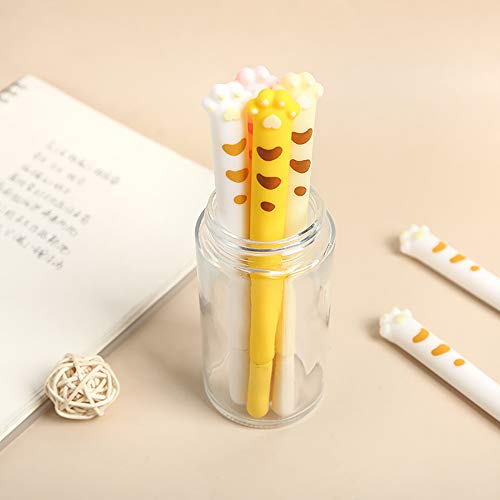 0.5mm Gel Ink Pens, Doraking Cute Cartoon Cat Paw Refillable Gel Ink Pens, Black Ink Pen for Writing, Bullet Journaling and Note with Box (Cat Pads, 4PCS/Box)