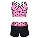 Alvivi Kids Girls Two Pieces Sports Dance Outfit Crop Tops Bra with Shorts Set Gymnastics Athletic Leotard Swimwear