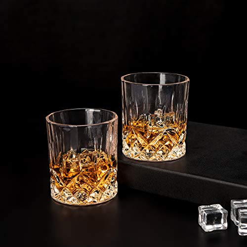LANFULA Whiskykaraffen aus Kristallglas, bleifrei, im europäischen Stil, hochwertig, mit 6 verschiedenen Scotchgläsern, für Bourbon, Whisky und Alkohol, transparent, 7 Stück – Bild 3