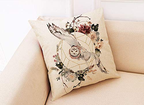 Doomfist Deep Forest Animal Style Throw Pillow Covers Animal Theme Decorative Square Cotton Linen Coastal Cushion Cover Throw Pillow case for 18 X 18 Inch Pillow Covers Set of 4 (NO Insert)