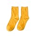 Women's Candy Color Comfort Cotton Knitted Crew Sock (Yellow)