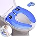 Portable Potty Seat for Toddler Travel, Folding Large Non-Slip Silicone Pads Travel Potty Seat for Toddler, Recyclable Toilet Training Seat Cover with Carry Bag (Blue, 01)