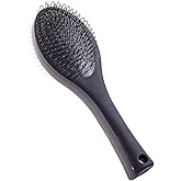 The Hair Shop Black Loop Brush - Salon Professional Grade with Matted Black and Ergonomic Design - Safe Detangler Tool for 100% Remy Human and Synthetic Hair Extensions and Wigs