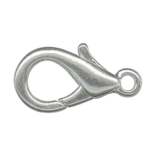10mm, 12mm & 14mm Silver Plated Lobster Claw Clasps, Strong & Easy to Open, Beautiful Silver or Bronze Color, Lead, Nickle and Cadmium Free (14mm Silver Plated Clasps Pack of 200)