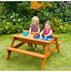 plum wooden sand and water table