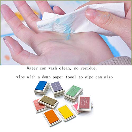 Oun Nana Ink Stamp Pads for Kids Prints DIY 15 Colors Rainbow, Craft Ink Pad for Creative Fingerprints (Pack of 15) - Thumbnail 3