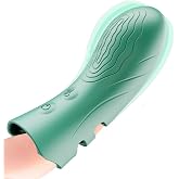 2025 Newly Electric Silicone Finger Sleeves Finger Massage, 10 Vibrations, Women Toy Waterproof Rechargeable Gifts for Women and Couple (Green)