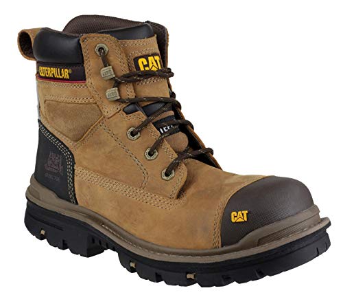 Caterpillar mens Caterpillar Mens Gravel 6 Inch Leather Work Safety Boots Brown Beige Leather UK Size 8 (EU 42, US 9) - Thumbnail 4