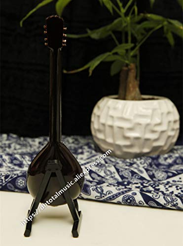 ZAMTAC Dh Miniature Mandolin Model Replica with Stand and Case Dollhouse Accessories Mini Musical Instrument Ornaments (Size: 18cm)