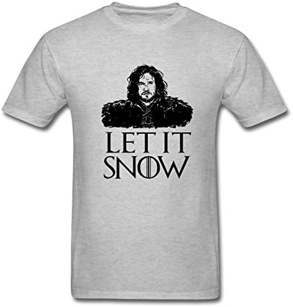 Tution T shirt Customized Game of Thrones John Snow Men T shirt Grey Short Sleeve L