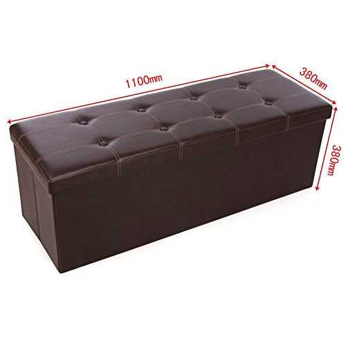 Nmch Storage Ottomans, 250lbs Load Capacity, PU Leather Premium Quality, Easy Installation, Living Room Rest Stool, Babies' Toys Stoarge Box, Bedroom Crate/Ottoman (763838Cm, Brown)