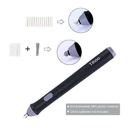 WLIVE Electric Eraser Kit - Portable Rubber Eraser with 22 Eraser Refills, Auto Pencil Eraser for Artist Drawing, Painting, Sketching, Drafting, Architectural P (Black)