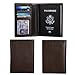 Banuce Top Grain Leather Bifold Wallet for Men Slim Money Organizer Purse with Removable ID Card Case Brown