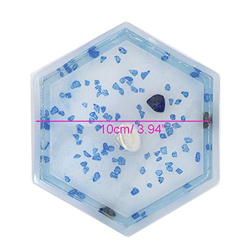 image for VTurboWay 8 Pcs DIY Coaster Silicone Mold, Include 4 Pcs Square, 4 Pcs